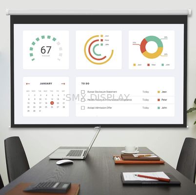 Качество Вытяните вниз ручной экран репроектора с 16:9 автоматического замка 120 дюймов Фабрика