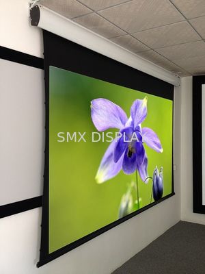 Качество Напряженная плата 100 дюймов моторизовала экран, ткань серого цвета экрана HD домашнего театра моторизованную Фабрика