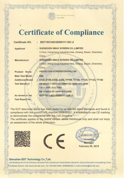 Китай Shenzhen SMX Display Technology Co.,Ltd Сертификаты